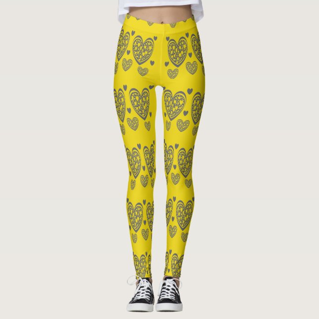 Leggings Corazones más largos/ajuste de compresión (Anverso)