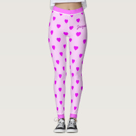 Leggings Corazones monogramas en rosa