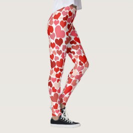 Leggings Corazones multicolores en blanco