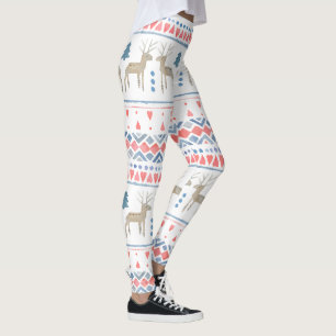 Leggings Corazones nórdicos de renos y franja de fidelidad