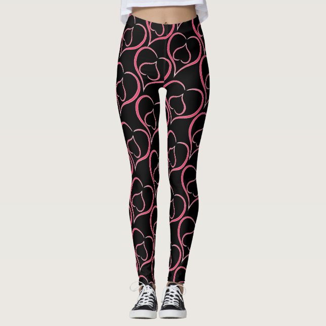 Leggings Corazones púrpuras (Anverso)