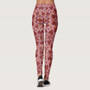 Leggings Corazones Rojo y Rosa