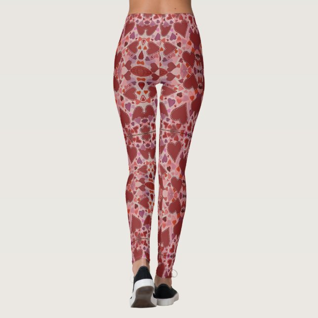 Leggings Corazones Rojo y Rosa (Reverso)