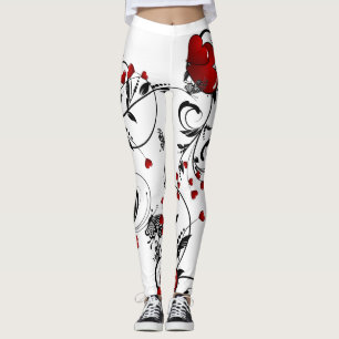Leggings Corazones rojos