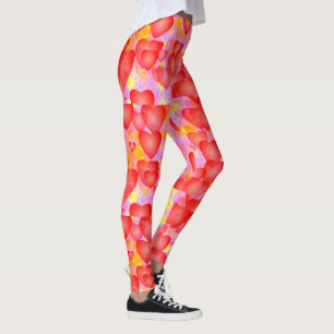 Leggings corazones rojos rosados