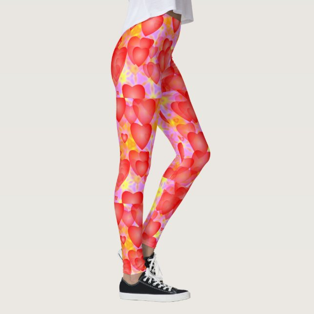 Leggings corazones rojos rosados (Derecha)