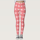 Leggings corazones rosados en colores pastel, modelo de<br><div class="desc">Diseño elegante, moderno y elegante que representa corazones del rosa en colores pastel y el modelo de lunares negro en un fondo rojo en colores pastel. Esta impresión hermosa, femenina y contemporánea, con su efecto simple con todo imponente, es el regalo perfecto. Usted puede modificar el producto para requisitos particulares...</div>