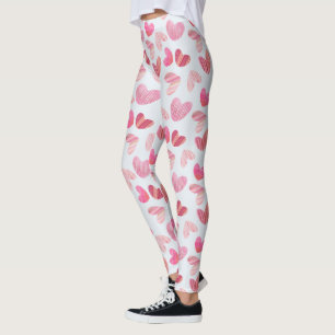 Leggings Corazones rosados modernos y pequeños en todo el p