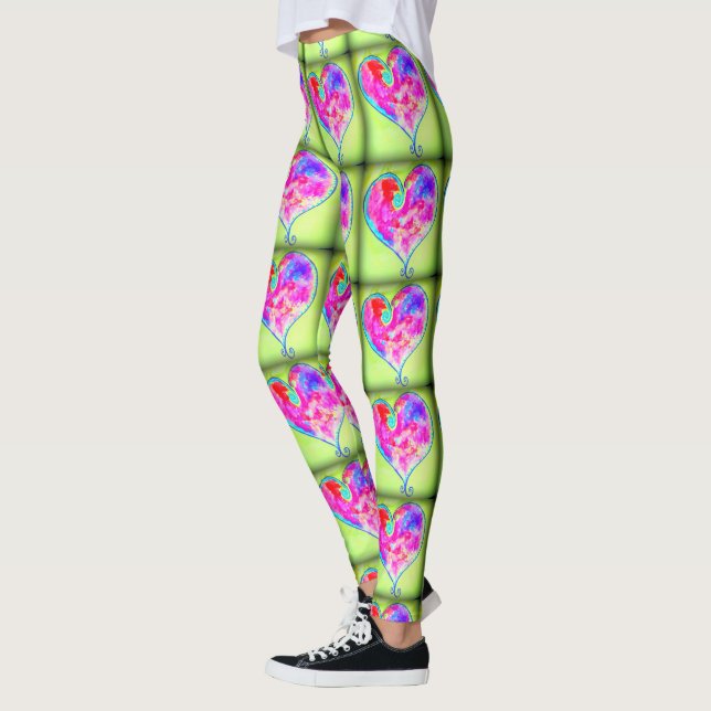 Leggings corazones rosas verdes (Izquierda)