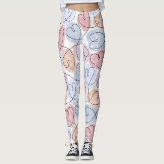 Leggings Corazones suaves: línea continua de San Valentín