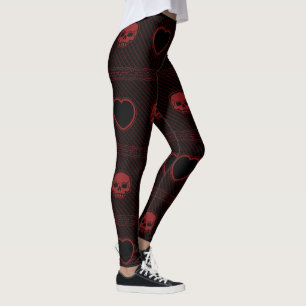 Leggings Corazones y cráneos