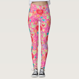 Leggings Corazones y flores de San Valentín