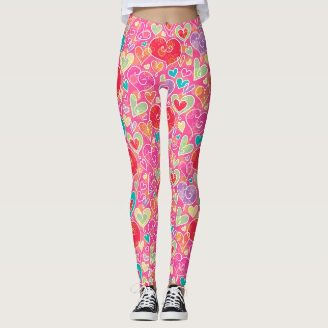 Leggings Corazones y flores de San Valentín (Anverso)