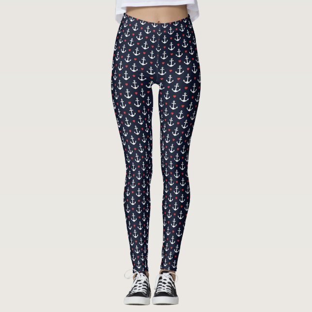 Leggings Corazones y modelo de las anclas (Anverso)