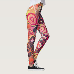 Leggings Cordones Ovalados Tranquilos Originales Abstracció