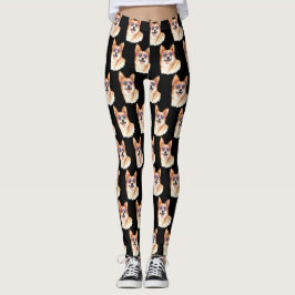 Leggings Corgi con gafas de sol rosas