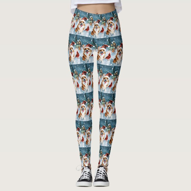 Leggings Corgi Winter Navidades Wonderland Alegría (Anverso)