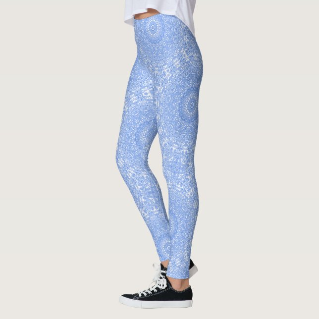 Leggings Cornflower Blue Symmetry Mandala (Izquierda)