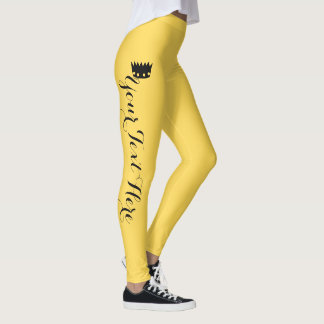 Leggings Corona Amarilla Mostaza Personalizada