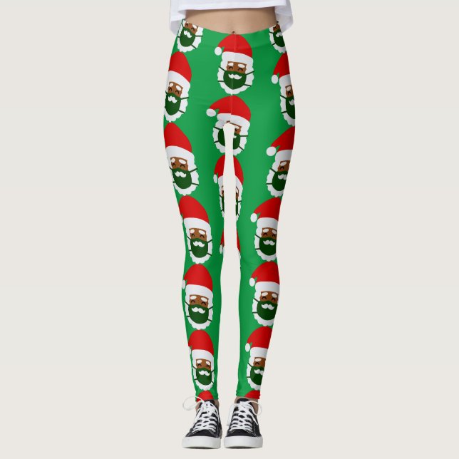 Leggings coronavirus máscara facial negro santa navidades (Anverso)