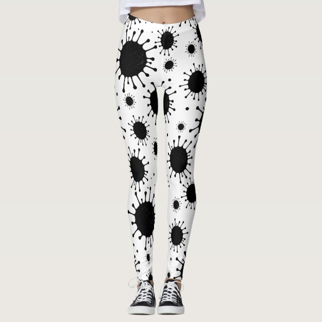 Leggings coronavirus negro (Anverso)
