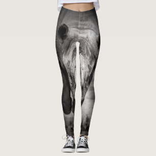 Leggings Corriendo Rhinoceros: Retrato Animal Salvaje.