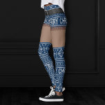 Leggings Corta falda azul de la Marina de Suéter Feo | Piel<br><div class="desc">Diseño de Navidades únicos y divertidos con un estilo de suéter de falda/pantalones cortos en el patrón de suéter fea nórdico con el tope de muslo alto para un aspecto sexy y conservador. Para otros colores o productos a juego, por favor visite la tienda JustFharryn Zazzle, o contacte con el...</div>