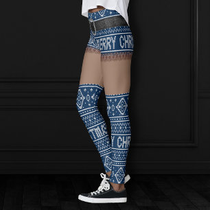 Leggings Corta falda azul de la Marina de Suéter Feo   Piel