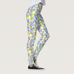 Leggings Cortes de copos de nieve de papel multicolores sob