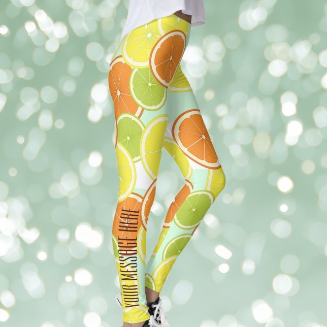 Leggings Cortes de fruta de cítricos verdes personalizados  (Subido por el creador)