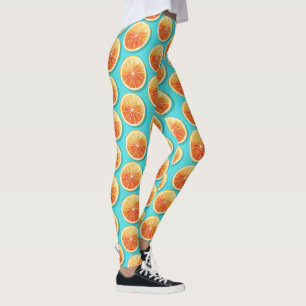 Leggings Cortes de naranja en azul