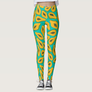 Leggings Cortes de papaya en turquesa