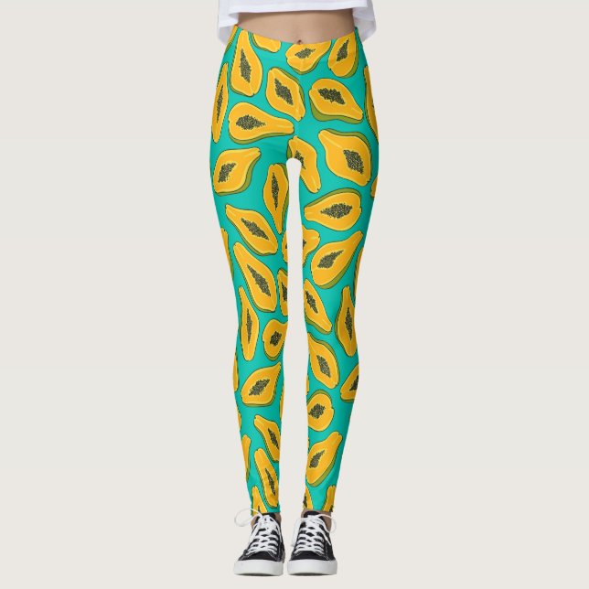Leggings Cortes de papaya en turquesa (Anverso)