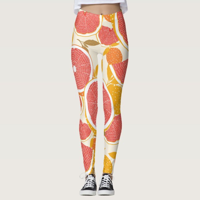 Leggings Cortes de pomelo con hojas (Anverso)