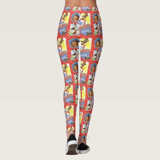 Leggings Cosa occidental de la vaquera del vintage (Reverso)