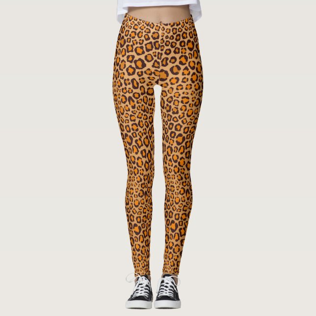 Leggings Cosa salvaje Impresión de leopardo de manos realis (Anverso)