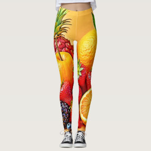 Leggings Cosecha Fresca: Diseño de Cosecha de Frutas Vibran