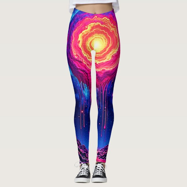 Leggings Cosmic Dripping Planet Art (Anverso)