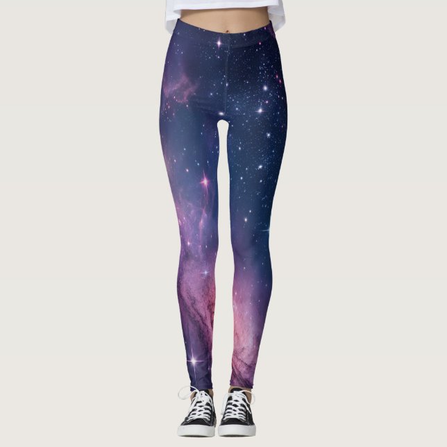 Leggings Cosmic Nebula Seamless Pattern for All-Over Print  (Anverso)