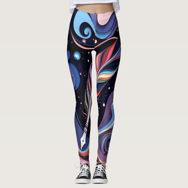 Leggings Cosmic Quill Elegance (Anverso)