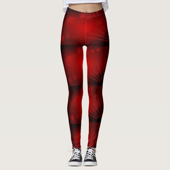 Leggings Cósmico negro y rojo (Anverso)