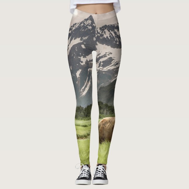Leggings Costa de Alaska, oso pardo (Anverso)
