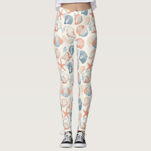 Leggings Costa Rústica - Aguas marinas, pez estrella, arrec