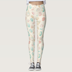 Leggings Costa Rústica - Aguas marinas, pez estrella, arrec
