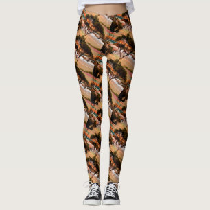 Leggings "Costeras: Kangaroos en la costa en petróleo"