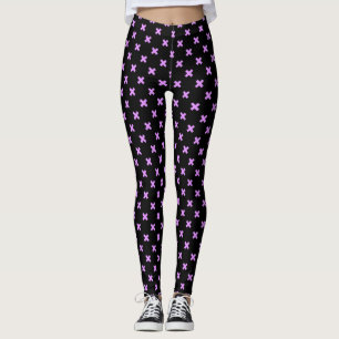 Leggings Costillas de lino sobre negro