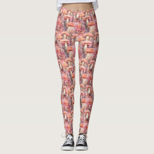 Leggings Cottagecore Acuarela Hongo y Botánico Forestal