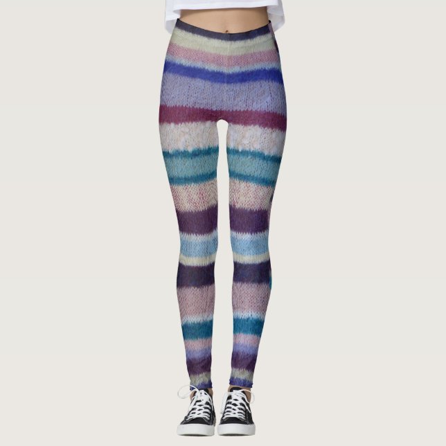 Leggings cottagecore colorido de punto chic (Anverso)