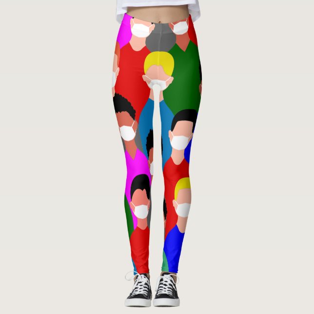Leggings covid19 hombres del coronavirus (Anverso)
