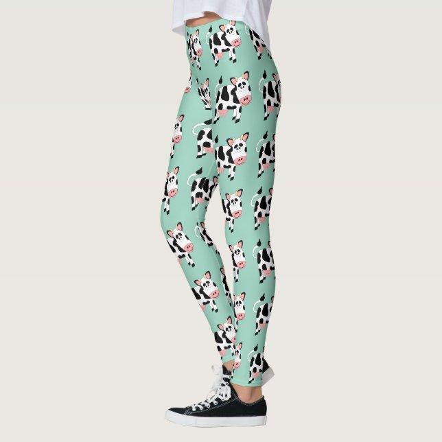 Leggings Cow Design You Choose Background Colour (Izquierda)